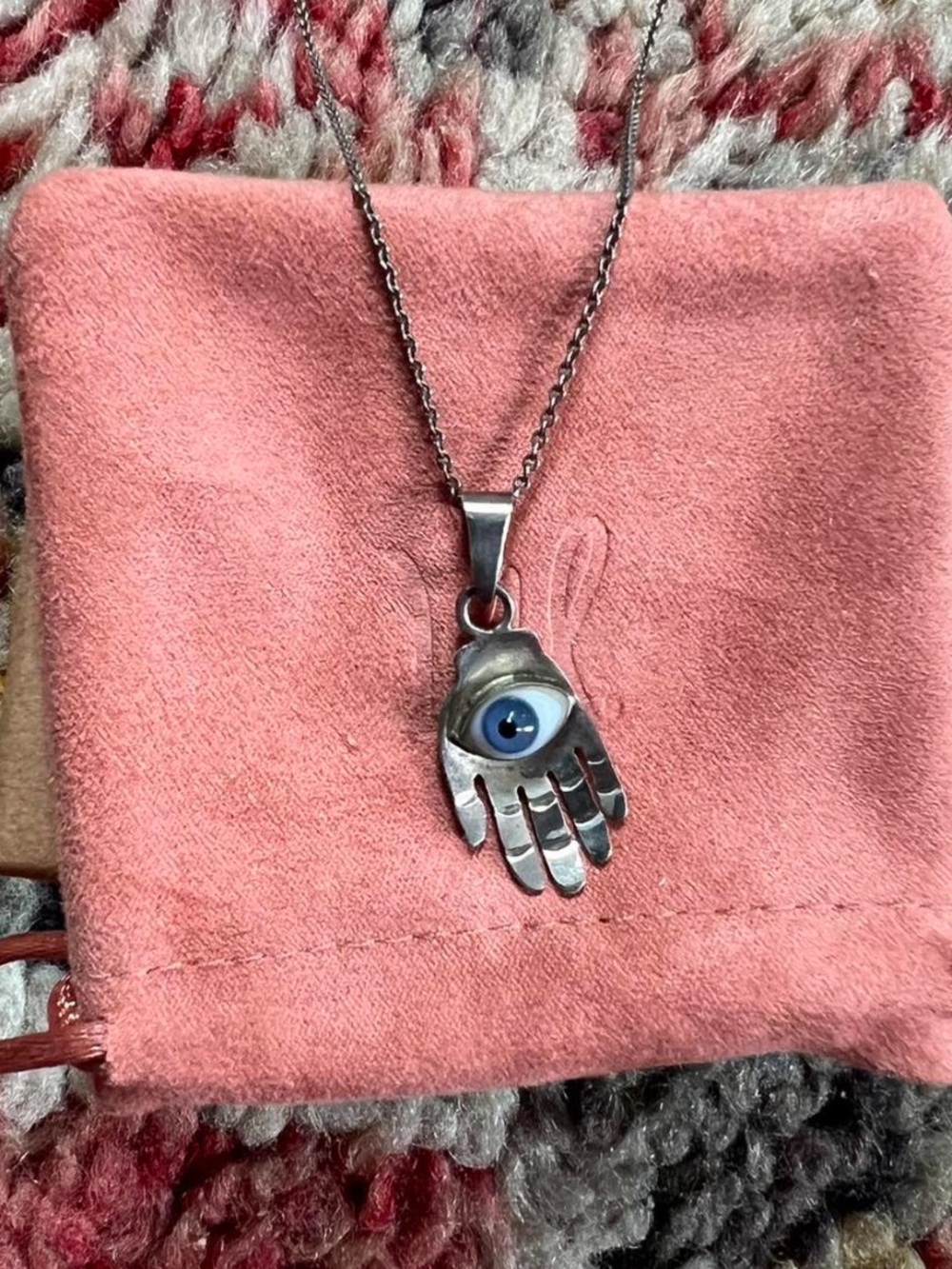 Silver evil eye necklace